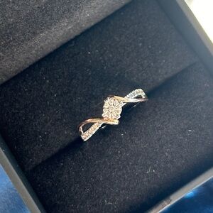 Zales diamond ring with white gold and gold